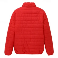 Online OUKU Men's Winter Coat Puffer Jacket Quilted Jacket Transition Jacket Pocket Cotton Pocket Vacation Daily Wear Date Regular Fashion Casual Comfortable Thermal Warm Fall & Winter Solid / Plain Color Black