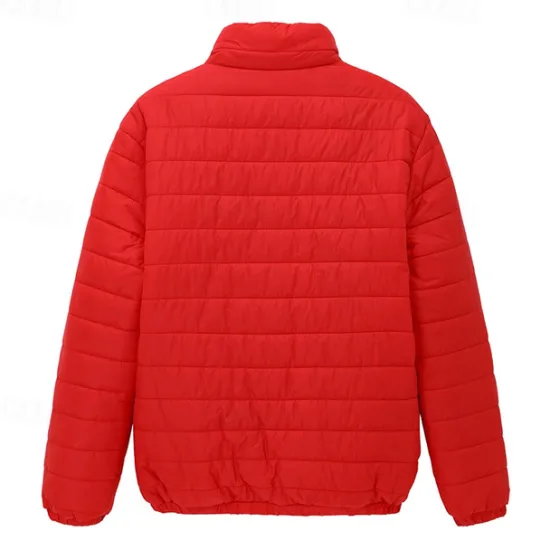 Online OUKU Men's Winter Coat Puffer Jacket Quilted Jacket Transition Jacket Pocket Cotton Pocket Vacation Daily Wear Date Regular Fashion Casual Comfortable Thermal Warm Fall & Winter Solid / Plain Color Black