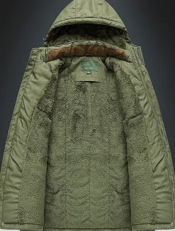 Outlet OUKU Men's Winter Coat Puffer Jacket Parka Pocket Full Zip Outdoor Daily Long Sporty Casual Thermal Warm Breathable Fall Winter Solid Color Black Army Green Royal Blue Khaki Puffer Jacket
