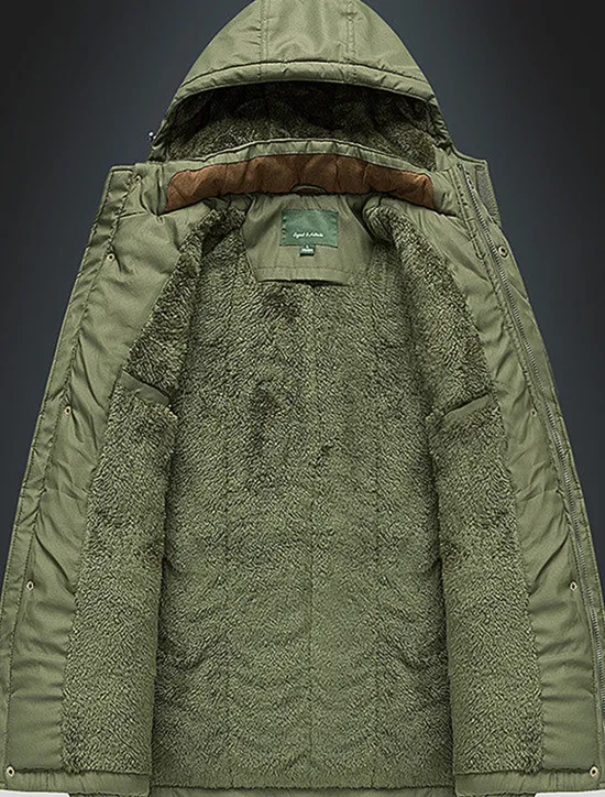 Outlet OUKU Men's Winter Coat Puffer Jacket Parka Pocket Full Zip Outdoor Daily Long Sporty Casual Thermal Warm Breathable Fall Winter Solid Color Black Army Green Royal Blue Khaki Puffer Jacket