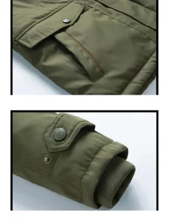Outlet OUKU Men's Winter Coat Puffer Jacket Parka Pocket Full Zip Outdoor Daily Long Sporty Casual Thermal Warm Breathable Fall Winter Solid Color Black Army Green Royal Blue Khaki Puffer Jacket