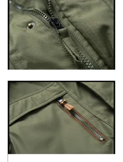 Outlet OUKU Men's Winter Coat Puffer Jacket Parka Pocket Full Zip Outdoor Daily Long Sporty Casual Thermal Warm Breathable Fall Winter Solid Color Black Army Green Royal Blue Khaki Puffer Jacket