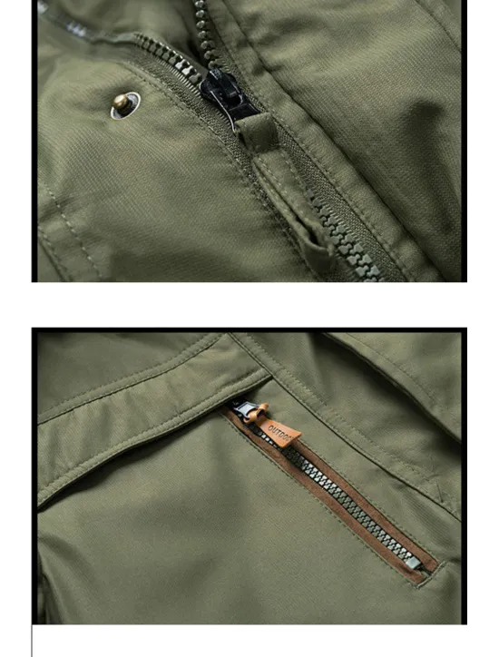 Outlet OUKU Men's Winter Coat Puffer Jacket Parka Pocket Full Zip Outdoor Daily Long Sporty Casual Thermal Warm Breathable Fall Winter Solid Color Black Army Green Royal Blue Khaki Puffer Jacket