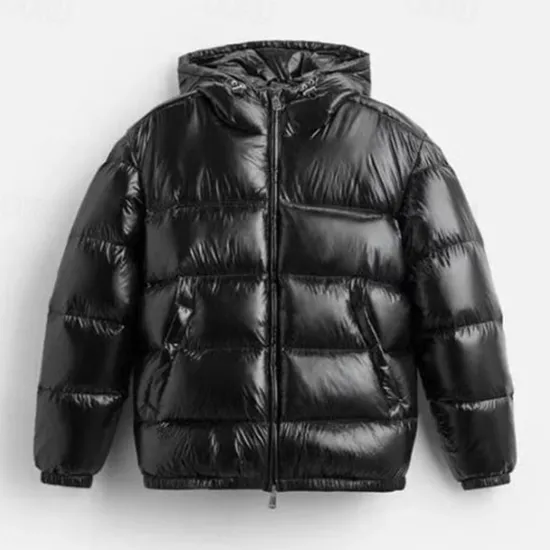 Sale OUKU Men's Winter Coat Puffer Jacket Padded Jacket Pocket Polyster Daily Wear Date Vacation Regular Fashion Casual Comfortable Thermal Warm Fall & Winter Solid / Plain Color Black Dark Green Puffer Jacket