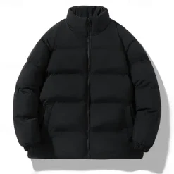 Hot OUKU Men's Winter Coat Puffer Jacket Padded Jacket Pocket Polyster Daily Wear Date Vacation Regular Fashion Casual Comfortable Thermal Warm Fall & Winter Color Block Black Yellow Purple Khaki Puffer Jacket