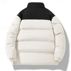 Hot OUKU Men's Winter Coat Puffer Jacket Padded Jacket Pocket Polyster Daily Wear Date Vacation Regular Fashion Casual Comfortable Thermal Warm Fall & Winter Color Block Black Yellow Purple Khaki Puffer Jacket