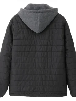 Discount OUKU Men's Winter Coat Puffer Jacket Quilted Jacket Transition Jacket Pocket Hooded Office & Career Date Casual Daily Warm Winter Color Block Black Red Navy Blue Blue Puffer Jacket