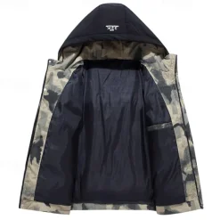 Discount OUKU Men's Winter Coat Puffer Jacket Quilted Jacket Padded Hooded Leisure Sports Going out Windproof Fall & Winter Solid / Plain Color Black Blue Khaki Puffer Jacket