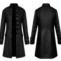 New OUKU Men's Winter Coat Transition Jacket Trench Coat Long Trench Coat Halloween Business Fall Polyester Waterproof Outerwear Clothing Apparel Halloween Vintage Style Double Breasted