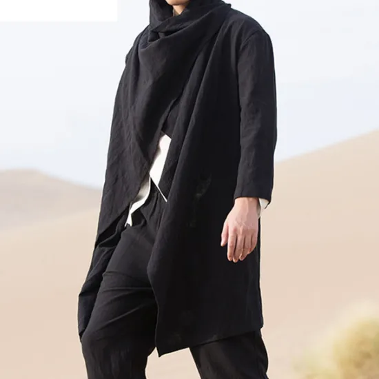 Online OUKU Men's Winter Coat Transition Jacket Trench Coat Cloak / Capes Vacation Business Spring Fall Cotton Blend Quick Dry Lightweight Outerwear Clothing Apparel Streetwear Stylish non-printing Pure Color