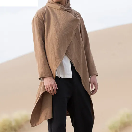 Online OUKU Men's Winter Coat Transition Jacket Trench Coat Cloak / Capes Vacation Business Spring Fall Cotton Blend Quick Dry Lightweight Outerwear Clothing Apparel Streetwear Stylish non-printing Pure Color