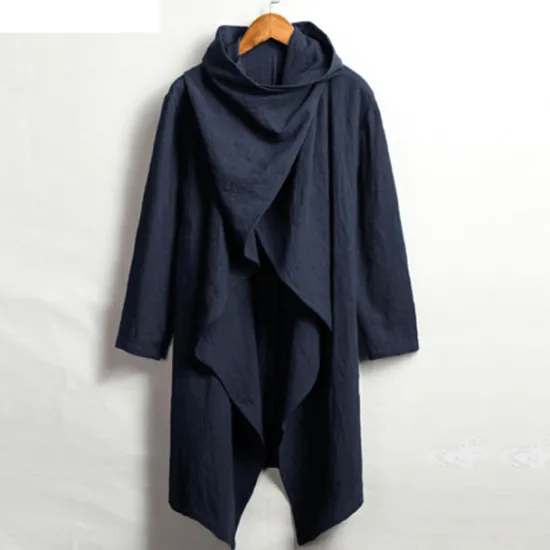 Online OUKU Men's Winter Coat Transition Jacket Trench Coat Cloak / Capes Vacation Business Spring Fall Cotton Blend Quick Dry Lightweight Outerwear Clothing Apparel Streetwear Stylish non-printing Pure Color