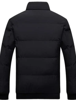 Discount OUKU Men's Winter Coat Winter Jacket Puffer Jacket Zipper Pocket Polyster Pocket Outdoor Date Casual Daily Regular Fashion Casual Thermal Warm Windproof Winter Plain Black White Red Green Puffer Jacket
