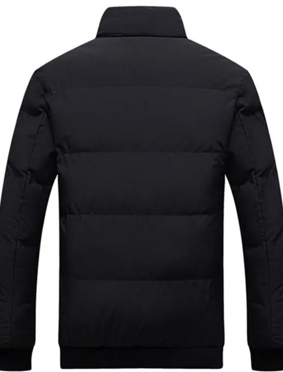 Discount OUKU Men's Winter Coat Winter Jacket Puffer Jacket Zipper Pocket Polyster Pocket Outdoor Date Casual Daily Regular Fashion Casual Thermal Warm Windproof Winter Plain Black White Red Green Puffer Jacket