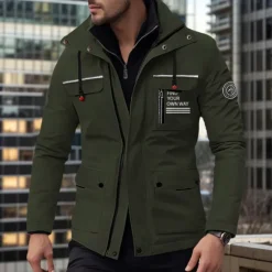 Best OUKU Men's Winter Coat Winter Jacket Fleece Jacket Sport Coat Outdoor Camping & Hiking Waterproof Windbreaker Zipper Pocket Fall Winter Solid Color Fashion Streetwear Hooded Regular Black White Wine Army