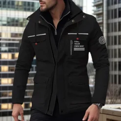 Best OUKU Men's Winter Coat Winter Jacket Fleece Jacket Sport Coat Outdoor Camping & Hiking Waterproof Windbreaker Zipper Pocket Fall Winter Solid Color Fashion Streetwear Hooded Regular Black White Wine Army