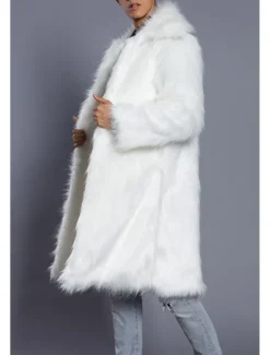 Best OUKU Men's Winter Coat Winter Jacket Fur Coat Daily Wear Vacation Soft Outdoor Pocket Winter Pure Color Warm Ups Comfort Lapel Black White Brown Light Grey Dark Coffee Jacket