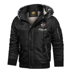 Hot OUKU Men's Winter Coat Winter Jacket Parka Embroidered Fleece Hoodie Fur Trim Daily Regular Casual Thermal Warm Winter Plain Black Red Royal Blue Puffer Jacket