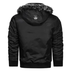 Hot OUKU Men's Winter Coat Winter Jacket Parka Embroidered Fleece Hoodie Fur Trim Daily Regular Casual Thermal Warm Winter Plain Black Red Royal Blue Puffer Jacket