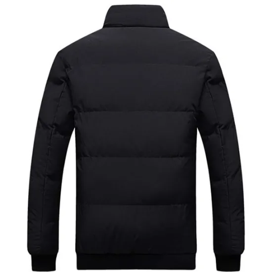 OUKU Men's Winter Coat Winter Jacket Puffer Jacket Cardigan Pocket Zipper Pocket Going out Casual Daily Hiking Windproof Warm Winter Pure Color Black Red Light Grey Army Green Puffer Jacket
