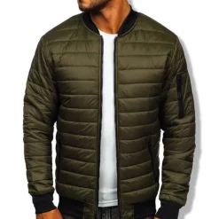 Sale OUKU Men's Winter Coat Winter Jacket Puffer Jacket Quilted Jacket Casual Warm Winter Solid Color Classic & Timeless Navy Wine Red ArmyGreen Black Red Jacket