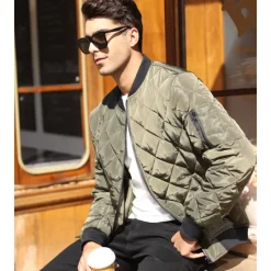 Sale OUKU Men's Winter Coat Winter Jacket Puffer Jacket Quilted Jacket Casual Warm Winter Solid Color Classic & Timeless Navy Wine Red ArmyGreen Black Red Jacket