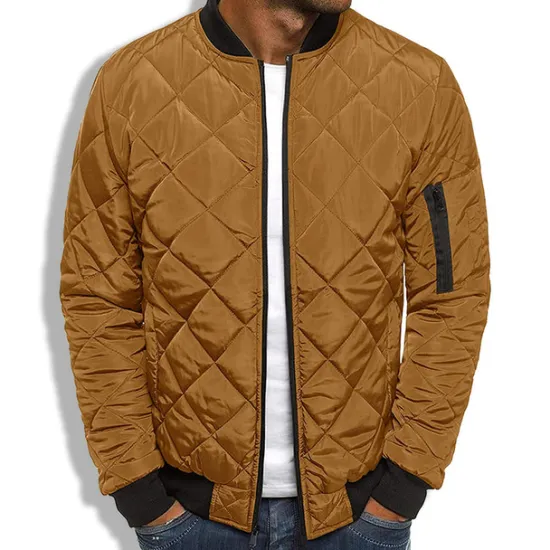 Sale OUKU Men's Winter Coat Winter Jacket Puffer Jacket Quilted Jacket Casual Warm Winter Solid Color Classic & Timeless Navy Wine Red ArmyGreen Black Red Jacket