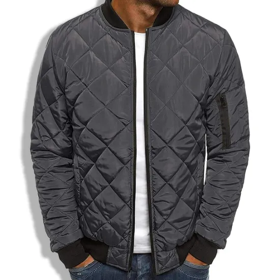 Sale OUKU Men's Winter Coat Winter Jacket Puffer Jacket Quilted Jacket Casual Warm Winter Solid Color Classic & Timeless Navy Wine Red ArmyGreen Black Red Jacket