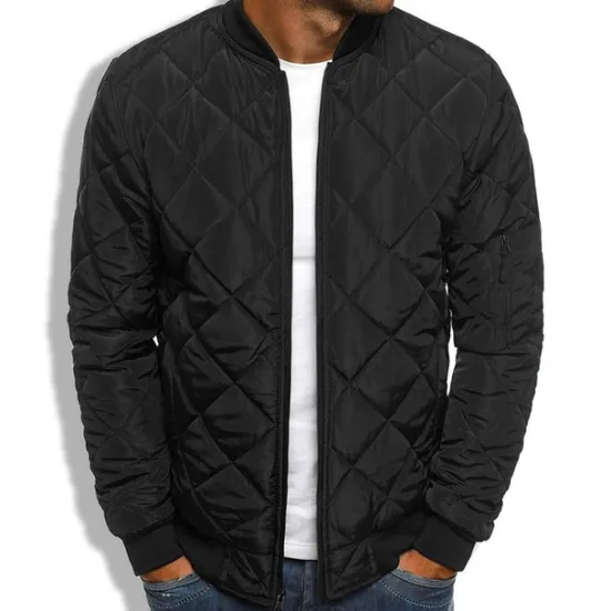 Sale OUKU Men's Winter Coat Winter Jacket Puffer Jacket Quilted Jacket Casual Warm Winter Solid Color Classic & Timeless Navy Wine Red ArmyGreen Black Red Jacket