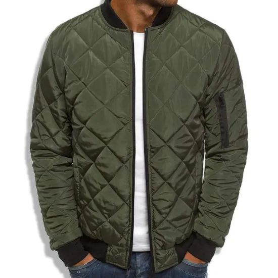 Sale OUKU Men's Winter Coat Winter Jacket Puffer Jacket Quilted Jacket Casual Warm Winter Solid Color Classic & Timeless Navy Wine Red ArmyGreen Black Red Jacket