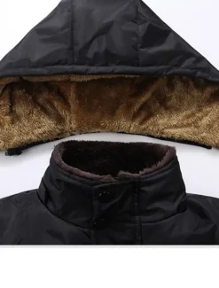 Sale OUKU Men's Winter Coat Winter Jacket Puffer Jacket Quilted Jacket Camping & Hiking Warm Winter Solid Color Bright Black Black Puffer Jacket
