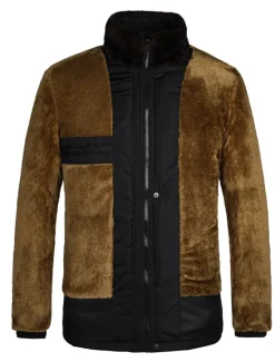 Sale OUKU Men's Winter Coat Winter Jacket Puffer Jacket Quilted Jacket Camping & Hiking Warm Winter Solid Color Bright Black Black Puffer Jacket