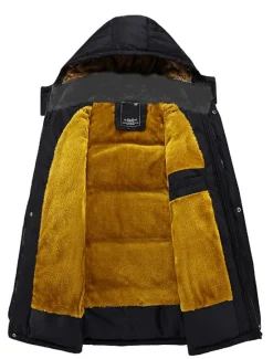 Sale OUKU Men's Winter Coat Winter Jacket Puffer Jacket Quilted Jacket Camping & Hiking Warm Winter Solid Color Bright Black Black Puffer Jacket