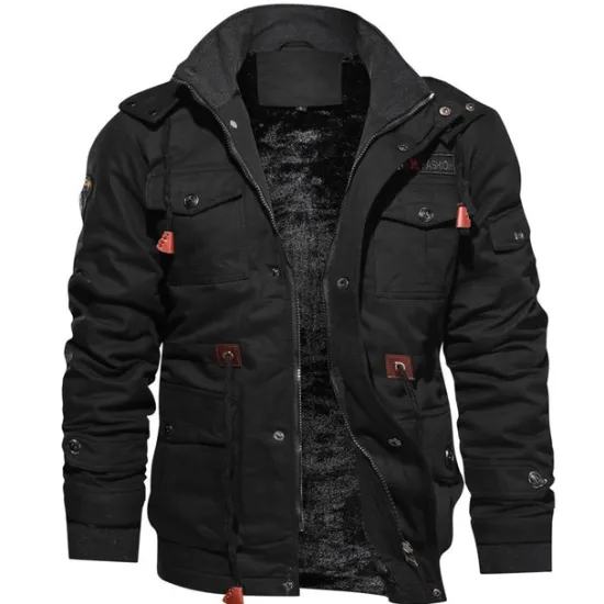 Best OUKU Men's Winter Coat Winter Jacket Fleece Jacket Work Jacket Street Casual Windproof Warm Fall Winter Tactical Cotton ArmyGreen Black khaki Jacket