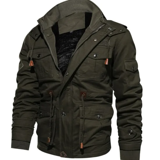 Best OUKU Men's Winter Coat Winter Jacket Fleece Jacket Work Jacket Street Casual Windproof Warm Fall Winter Tactical Cotton ArmyGreen Black khaki Jacket