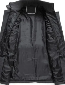 Best OUKU Men's Winter Coat Wool Coat Overcoat Business Casual Winter 30% Wool Windproof Warm Outerwear Clothing Apparel Chic & Modern Solid Colored Rolled collar