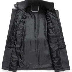 OUKU Men's Winter Coat Wool Coat Overcoat Business Casual Spring Winter Autumn Wool Windproof Warm Outerwear Clothing Apparel Active Chic & Modern Solid Colored Rolled collar Black