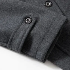 OUKU Men's Winter Coat Wool Coat Overcoat Business Casual Spring Winter Autumn Wool Windproof Warm Outerwear Clothing Apparel Active Chic & Modern Solid Colored Rolled collar Black