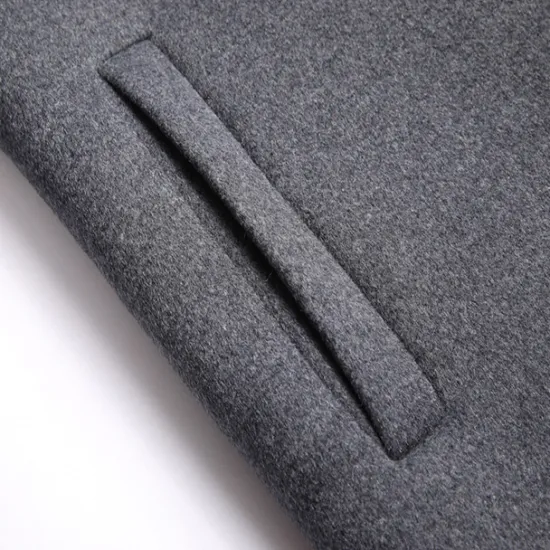 Outlet OUKU Men's Winter Coat Wool Coat Overcoat Daily Wear Going out Winter Wool Thermal Warm Washable Outerwear Clothing Apparel Fashion Warm Ups Solid Colored Detachable Hood Hooded Single Breasted