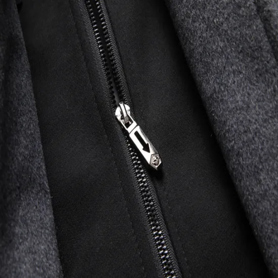 Outlet OUKU Men's Winter Coat Wool Coat Overcoat Daily Wear Going out Winter Wool Thermal Warm Washable Outerwear Clothing Apparel Fashion Warm Ups Solid Colored Detachable Hood Hooded Single Breasted