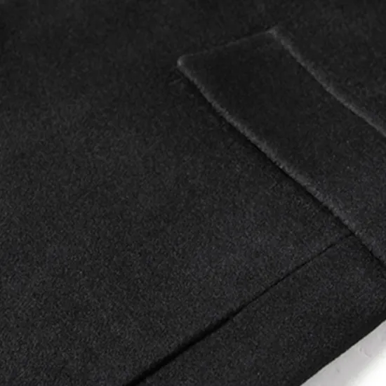 Best OUKU Men's Winter Coat Wool Coat Overcoat Vacation Business Winter Wool Thermal Warm Outdoor Outerwear Clothing Apparel Fashion Warm Ups Solid Colored Pocket Lapel Single Breasted Black