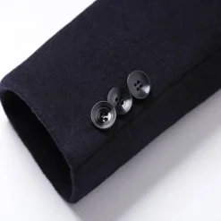 Hot OUKU Men's Winter Coat Wool Coat Overcoat Blazer Office Business Winter Wool Windproof Warm Outerwear Clothing Apparel Office / Business Solid Color Pocket Stand Collar Single Breasted One-button