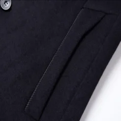 Hot OUKU Men's Winter Coat Wool Coat Overcoat Blazer Office Business Winter Wool Windproof Warm Outerwear Clothing Apparel Office / Business Solid Color Pocket Stand Collar Single Breasted One-button