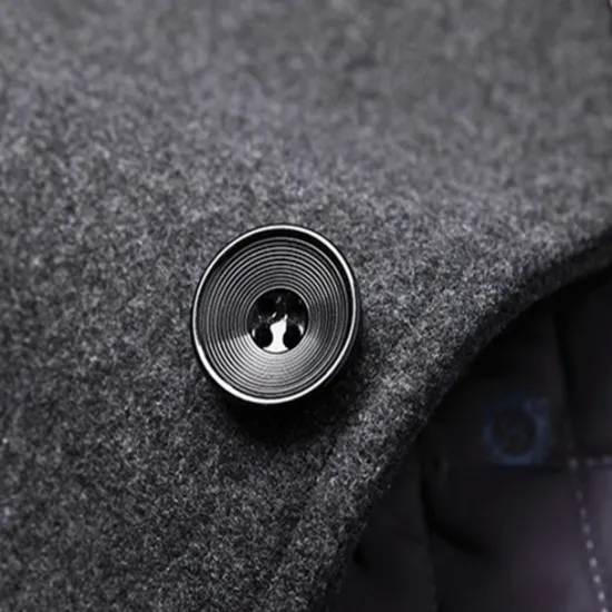 Hot OUKU Men's Winter Coat Wool Coat Overcoat Blazer Office Business Winter Wool Windproof Warm Outerwear Clothing Apparel Office / Business Solid Color Pocket Stand Collar Single Breasted One-button