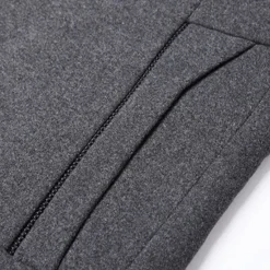 Hot OUKU Men's Winter Coat Wool Coat Overcoat Blazer Office Business Winter Wool Windproof Warm Outerwear Clothing Apparel Office / Business Solid Color Pocket Stand Collar Single Breasted One-button