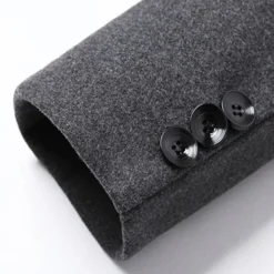 Hot OUKU Men's Winter Coat Wool Coat Overcoat Blazer Office Business Winter Wool Windproof Warm Outerwear Clothing Apparel Office / Business Solid Color Pocket Stand Collar Single Breasted One-button