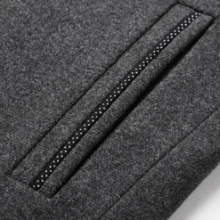 Discount OUKU Men's Winter Coat Wool Coat Overcoat Business Daily Wear Winter Wool Thermal Warm Outdoor Outerwear Clothing Apparel Fashion Warm Ups Solid Colored Pocket Standing Collar Single Breasted