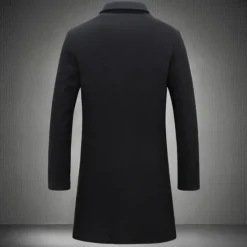 Discount OUKU Men's Winter Coat Wool Coat Overcoat Trench Coat Short Coat Street Business Winter Fall Polyester Thermal Warm Breathable Outerwear Clothing Apparel Casual Solid Color Pocket Turndown Single Breasted
