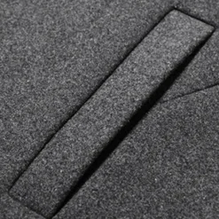 Hot OUKU Men's Winter Coat Wool Coat Overcoat Business Daily Wear Fall Winter Wool Thermal Warm Outdoor Outerwear Clothing Apparel Fashion Warm Ups Solid Colored Pocket Standing Collar Single Breasted