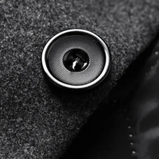 Hot OUKU Men's Winter Coat Wool Coat Overcoat Business Daily Wear Fall Winter Wool Thermal Warm Outdoor Outerwear Clothing Apparel Fashion Warm Ups Solid Colored Pocket Standing Collar Single Breasted
